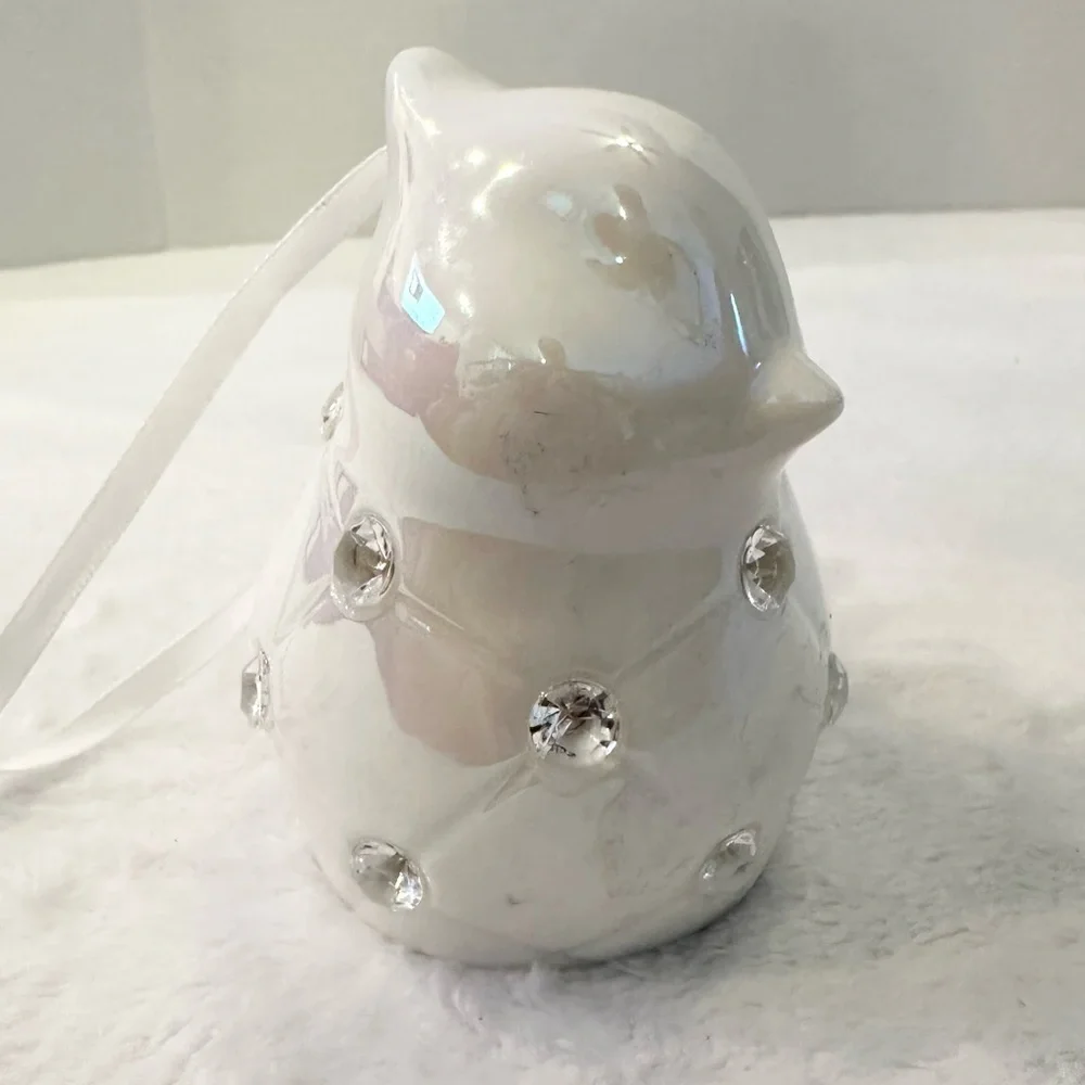 Color Morphing or White Light Up Porcelain Cardinal Ornament Valerie Parr Hill